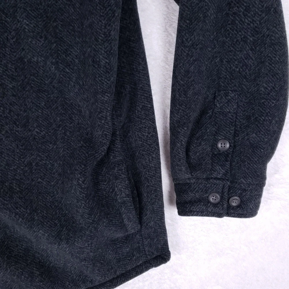 Rugged Element Shirt Jacket Men XXL Herringbone Sherpa Lined Fleece Shacket Gray